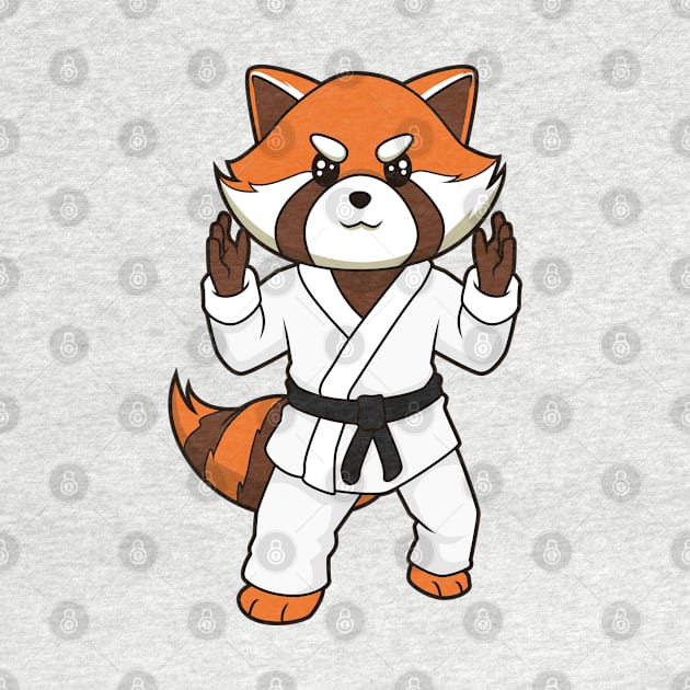 Cartoon red panda doing judo by Modern Medieval Design